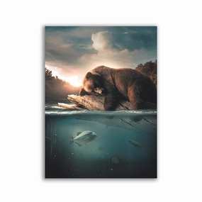 Floating Bear by Zenzdesign framed mural artwork