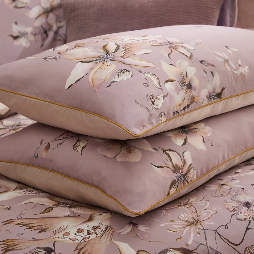Floella Printed Piped Pillowcase Pair Purple modern fashion rug  