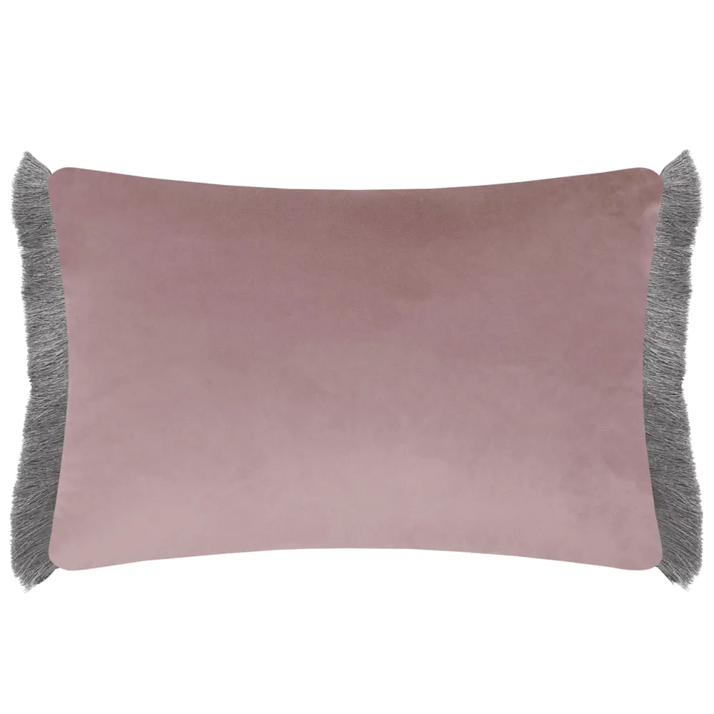 Floella Printed Ruche Fringe Cushion Primrose