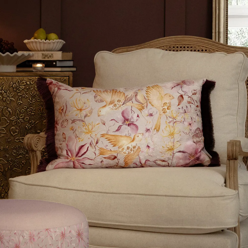 Floella Printed Ruche Fringe Cushion Primrose modern fashion rug  