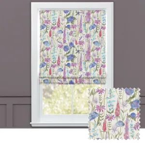 Florabunda Printed Cotton Made to Measure Roman Blinds Bluebell/Cream chic floor carpet  