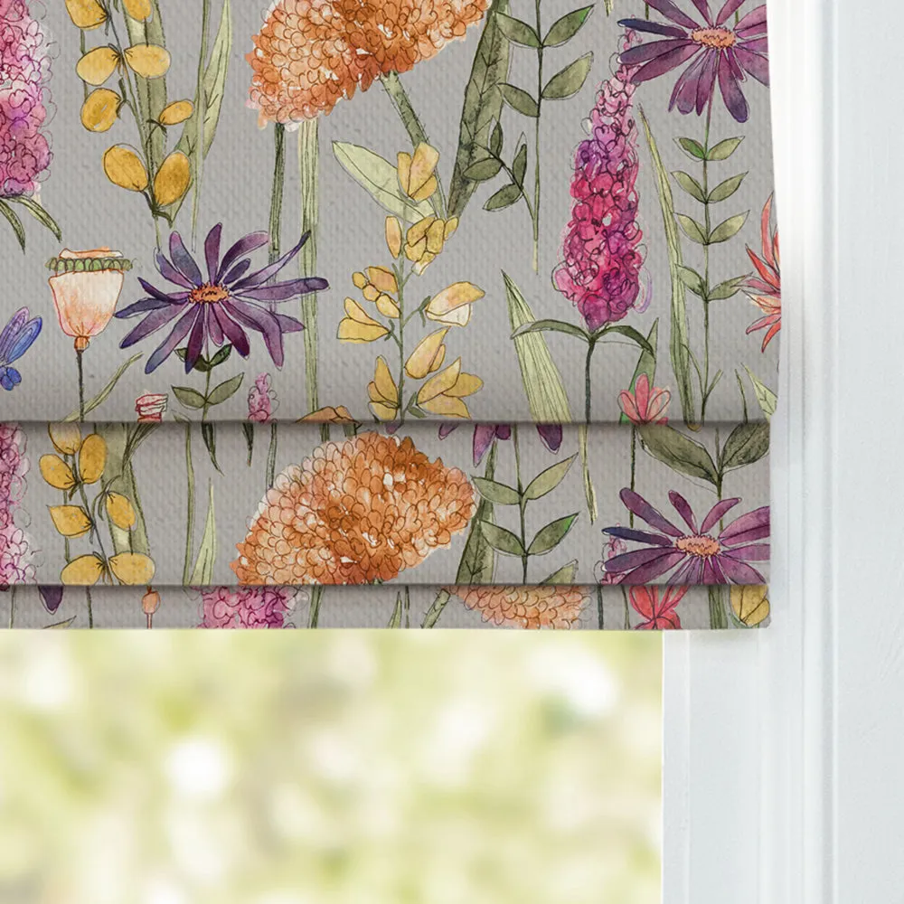 Florabunda Printed Cotton Made to Measure Roman Blinds Russet/Beige