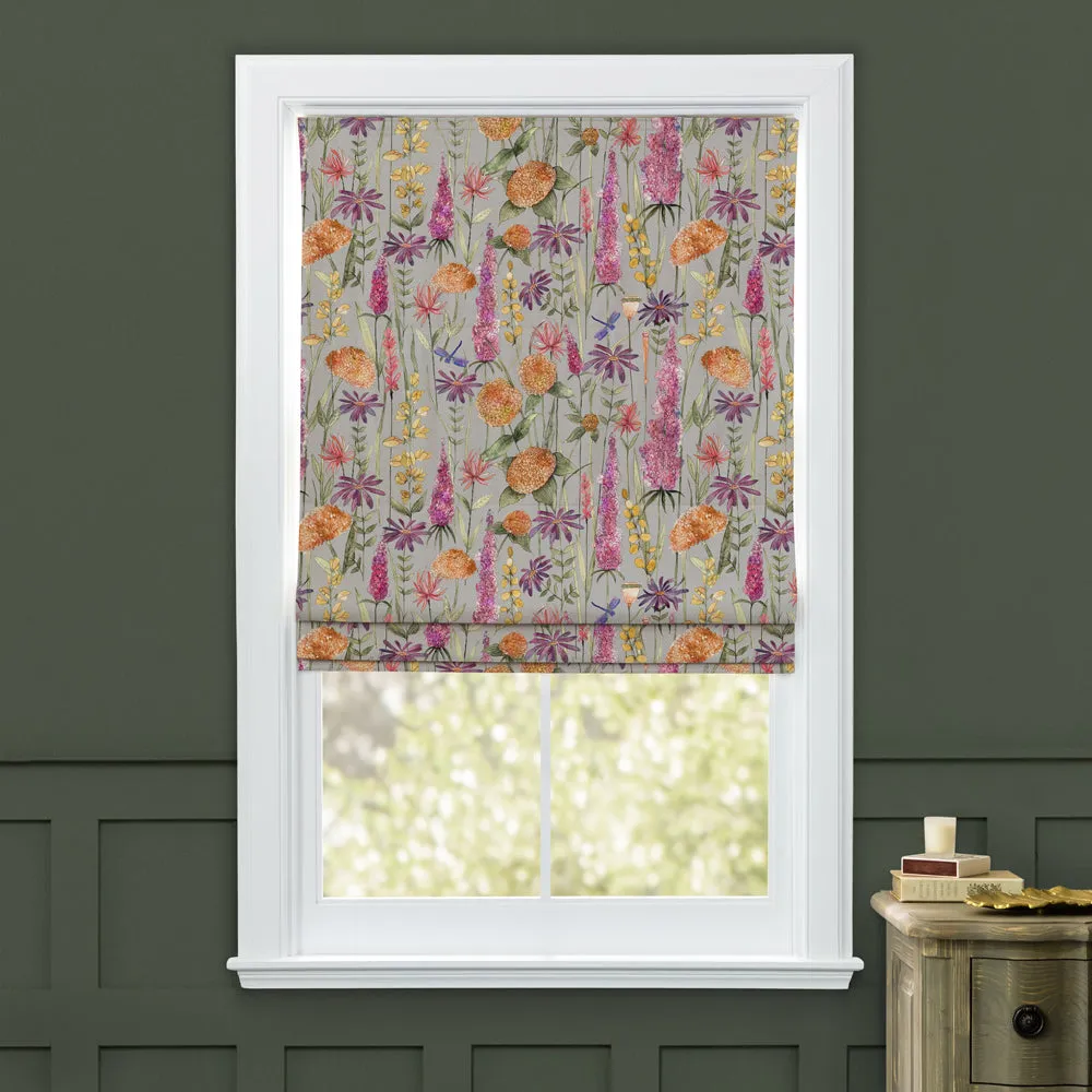 Florabunda Printed Cotton Made to Measure Roman Blinds Russet/Beige