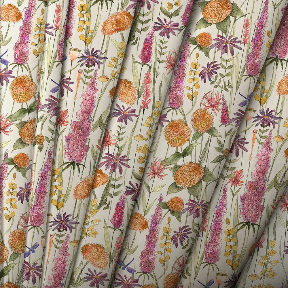 Florabunda Printed Cotton Made to Measure Roman Blinds Russet/Cream