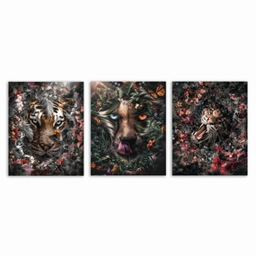 Floral - Triptych by Zenzdesign framed mural artwork