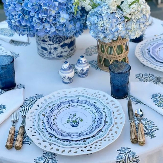 Floral Cache Pot Melamine Dinnerware Collection