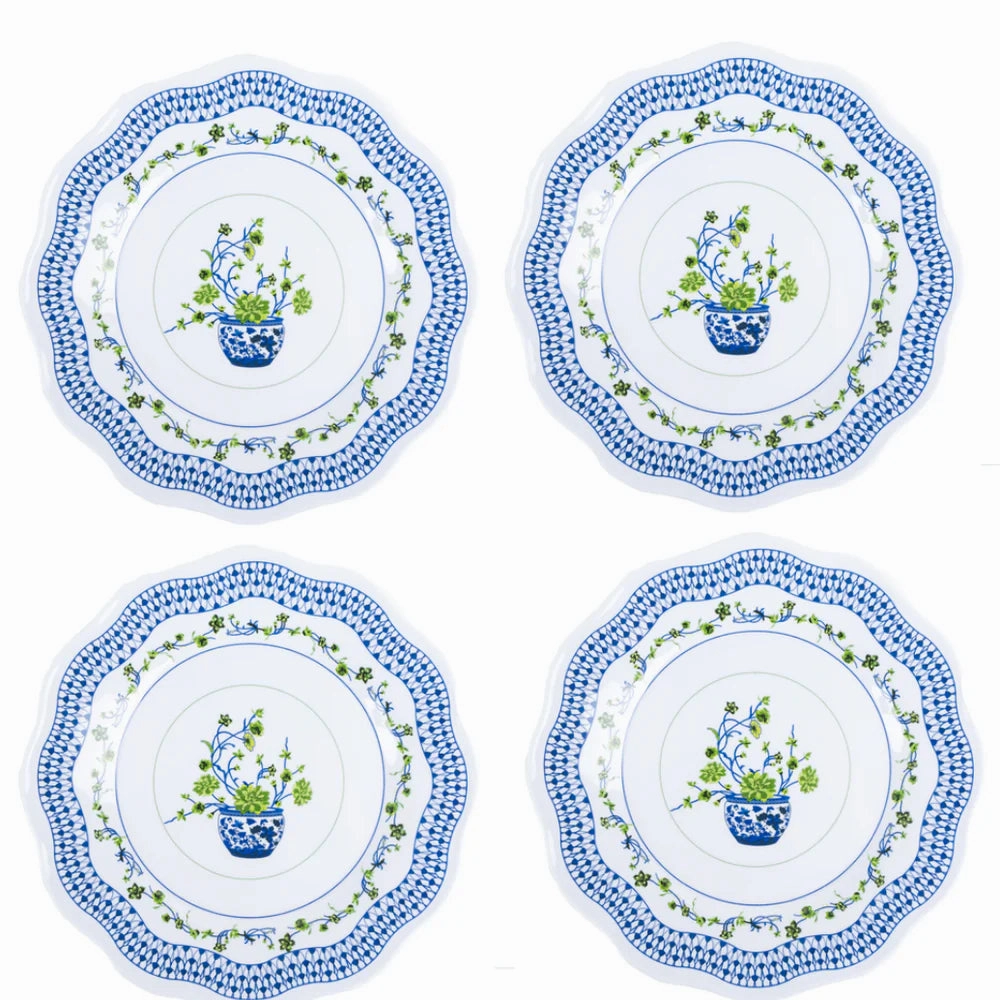 Floral Cache Pot Melamine Dinnerware Collection