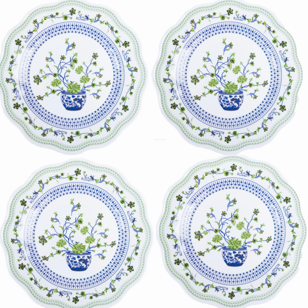 Floral Cache Pot Melamine Dinnerware Collection
