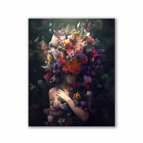 Floral Head by Zenzdesign framed mural artwork