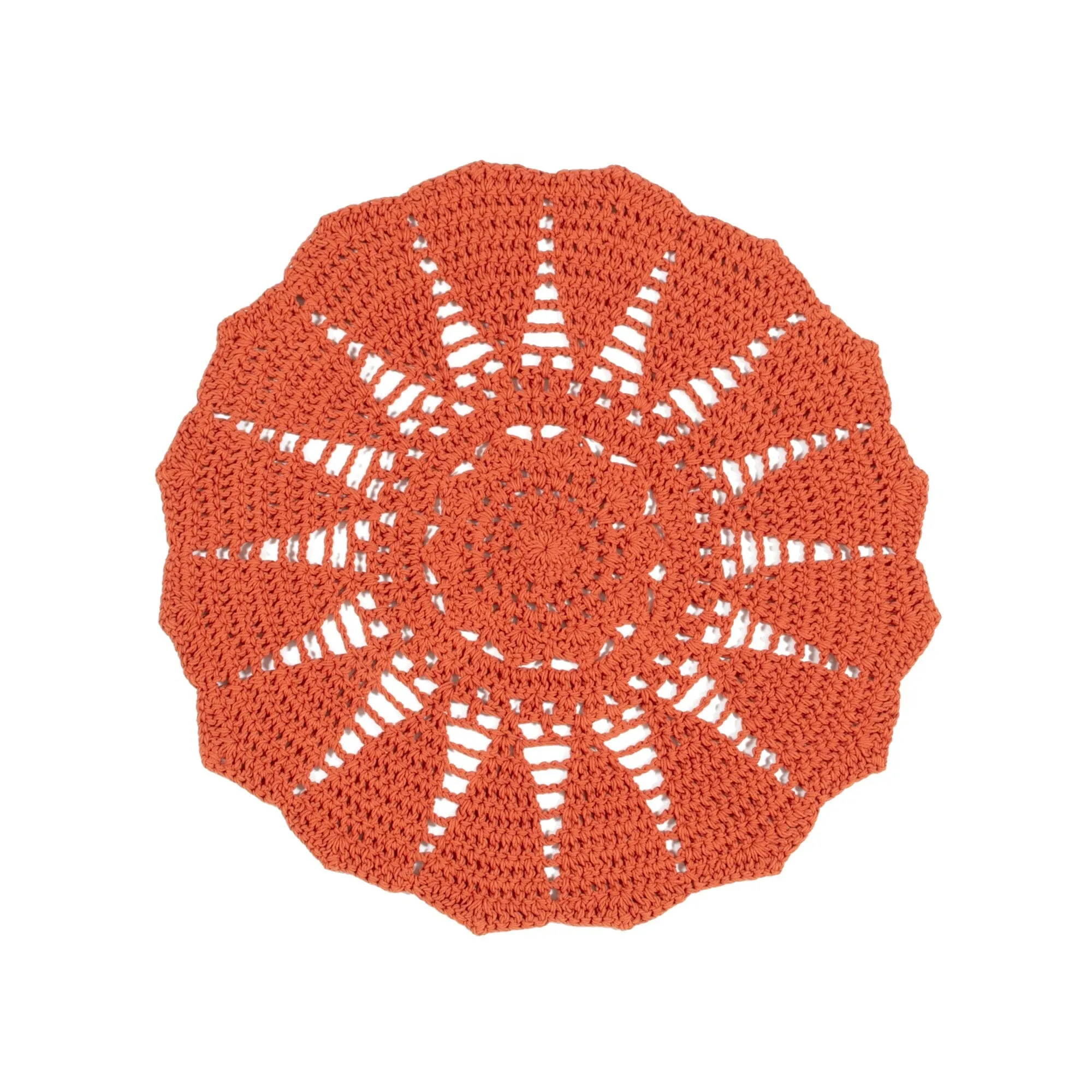 Flower Crochet Rug 1000 Orange neutral everyday carpet