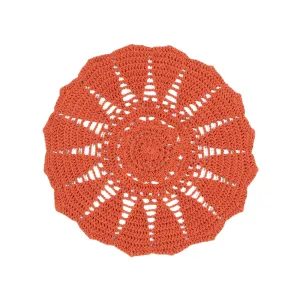 Flower Crochet Rug 1000 Orange neutral everyday carpet