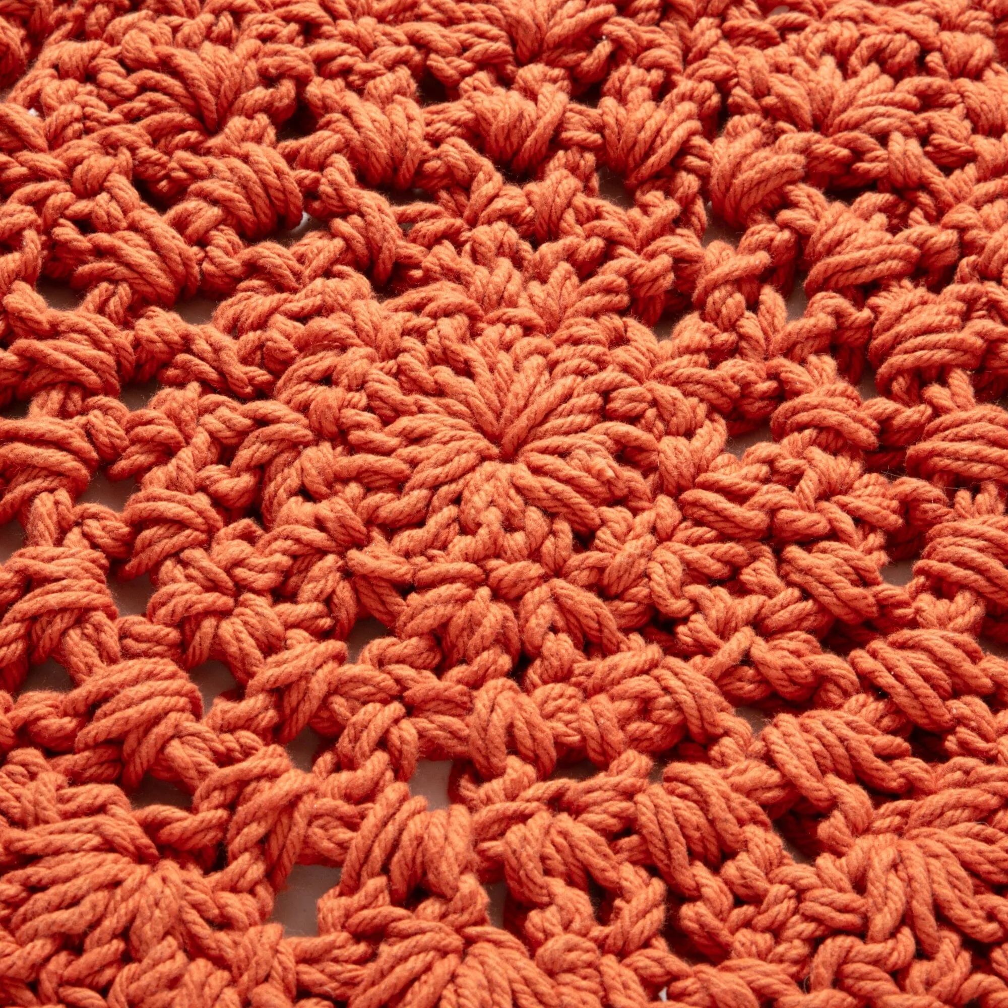 Flower Crochet Rug 1000 Orange