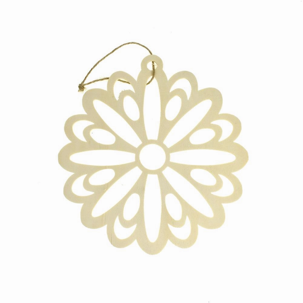 Flower Craft Wood Cut Out, 7-1/2-Inch wooden room decoration
