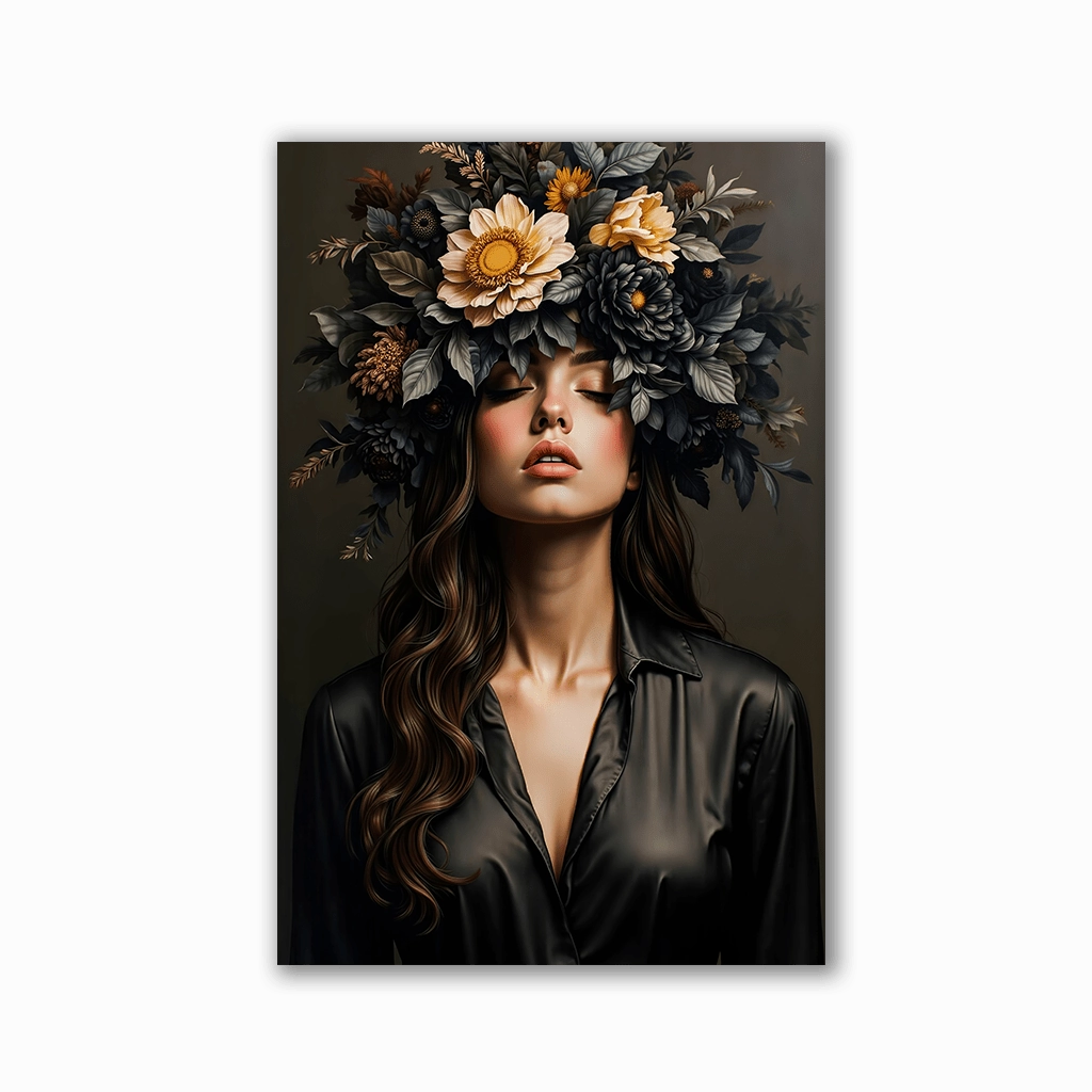 Flower Crown by Adrian Vieriu framed mural artwork