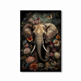 Flower Elephant by Himmelmiez framed mural artwork