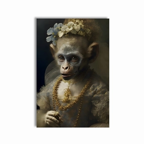 Flower Maiden Monkey by Juliano de Araujo framed mural artwork