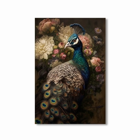 Flower Peacock by Himmelmiez framed mural artwork