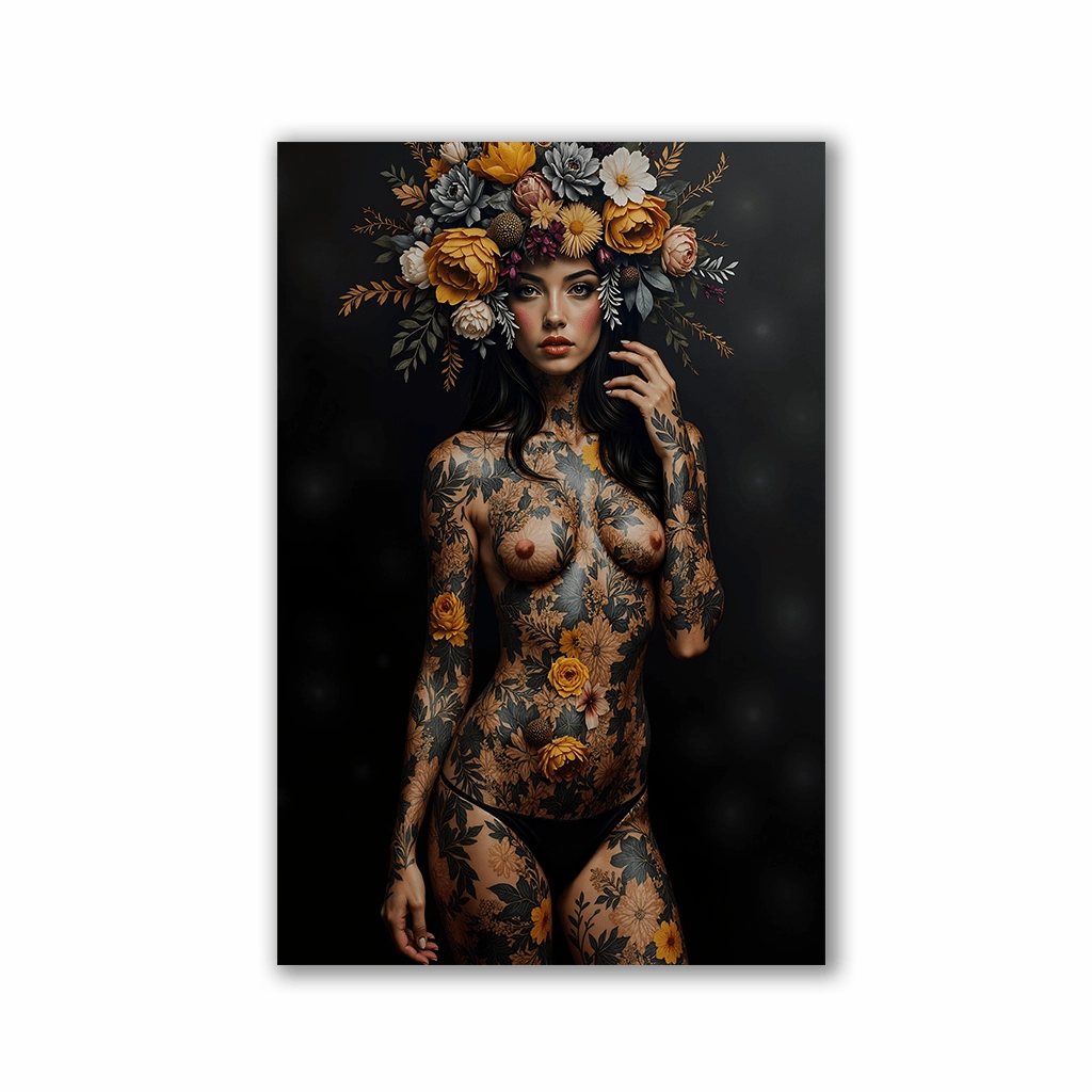 Flower Skin Beauty by Adrian Vieriu framed mural artwork
