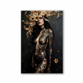 Flower Skin Tattoo by Adrian Vieriu framed mural artwork