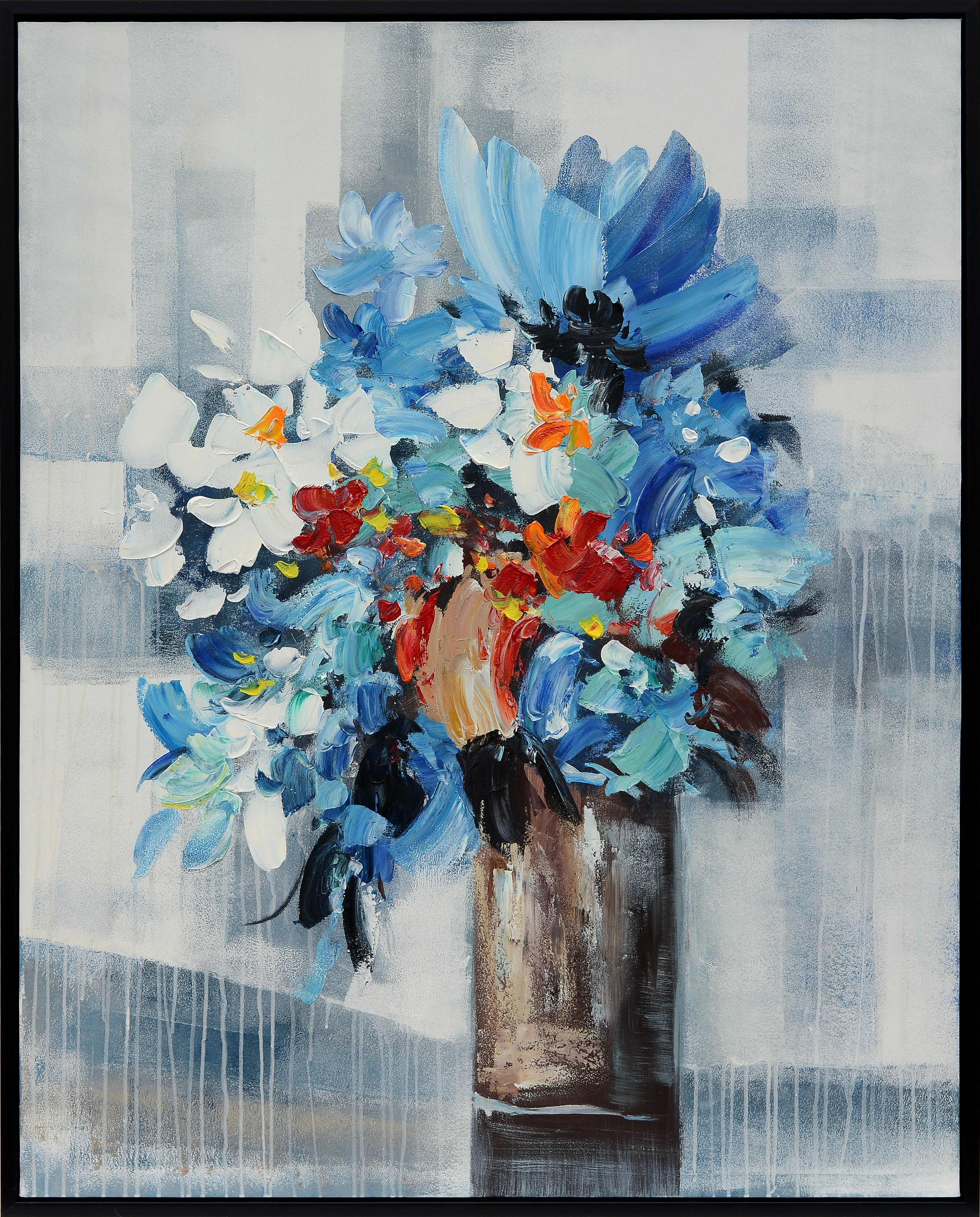 Flower Vase Handmade Oil Painting artistic wall mural