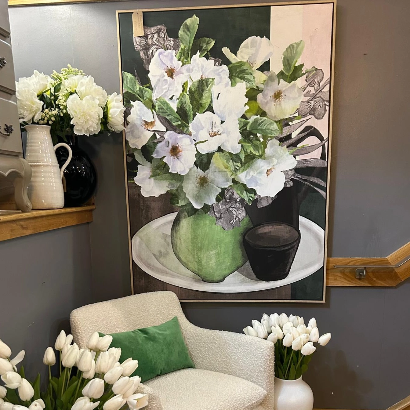 Flowers in Vase Canvas 143cm modern mural painting