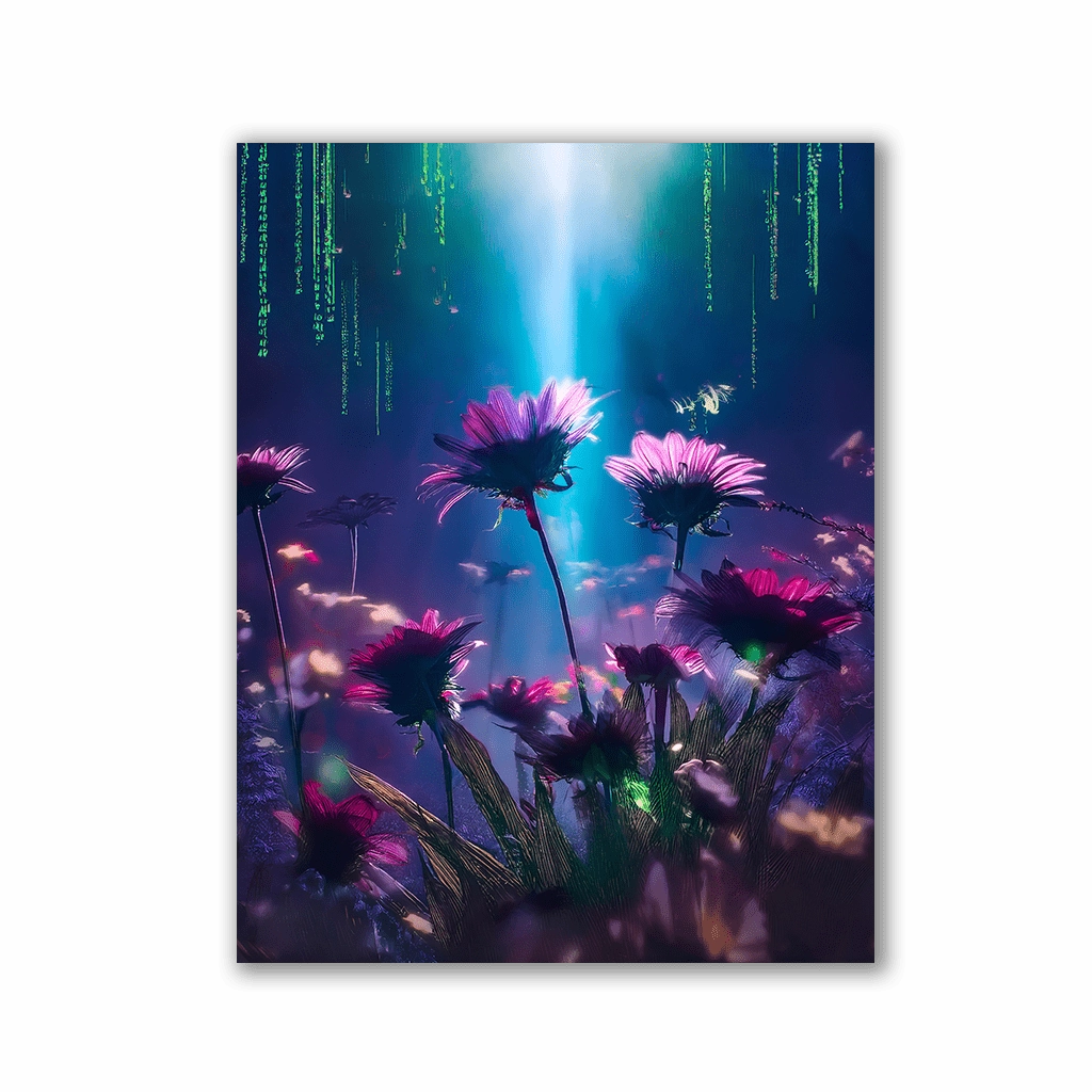 Flowers on Sirius Matrix by Aldanis framed mural artwork