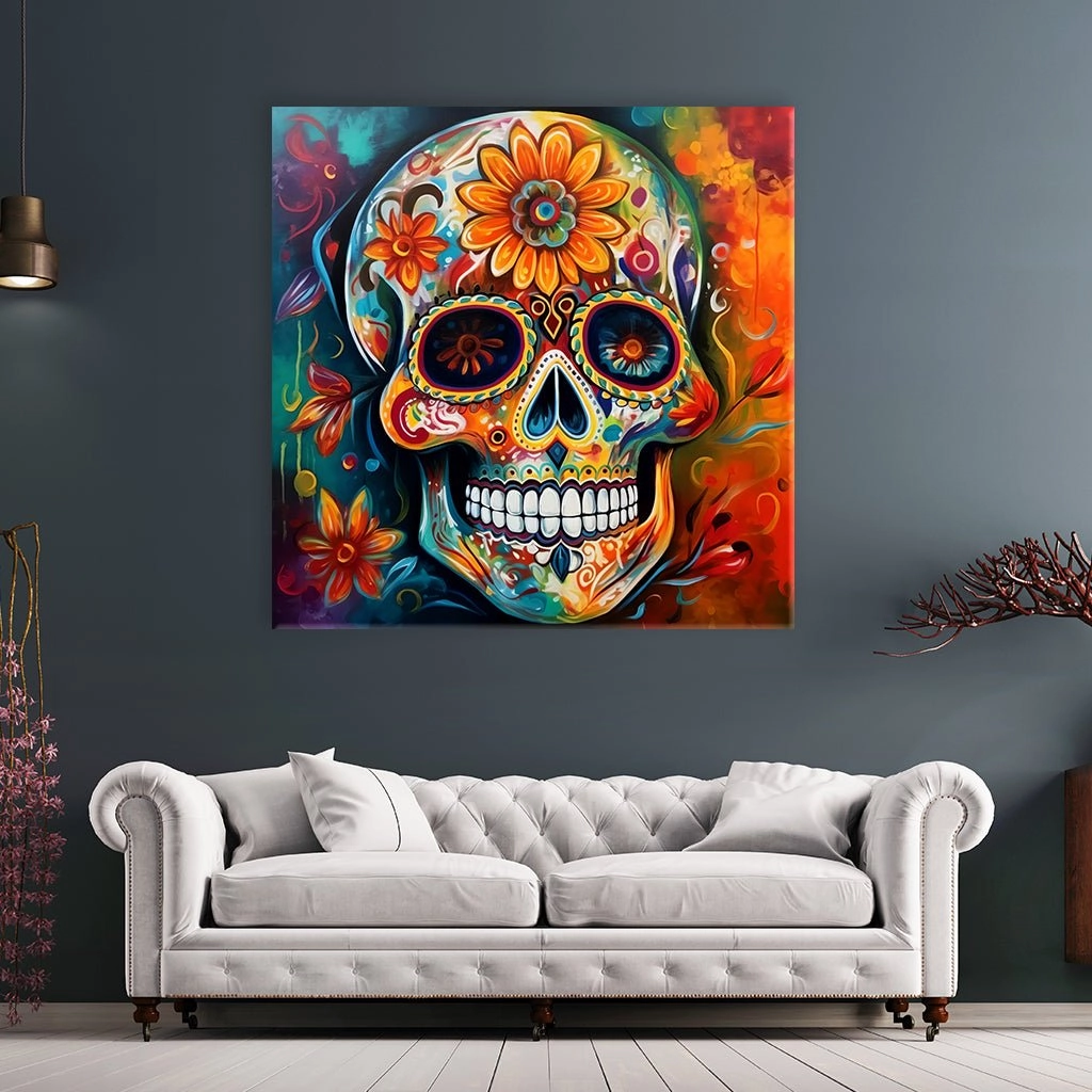 Flowers on Sugarskull by Natale Palazzo 
