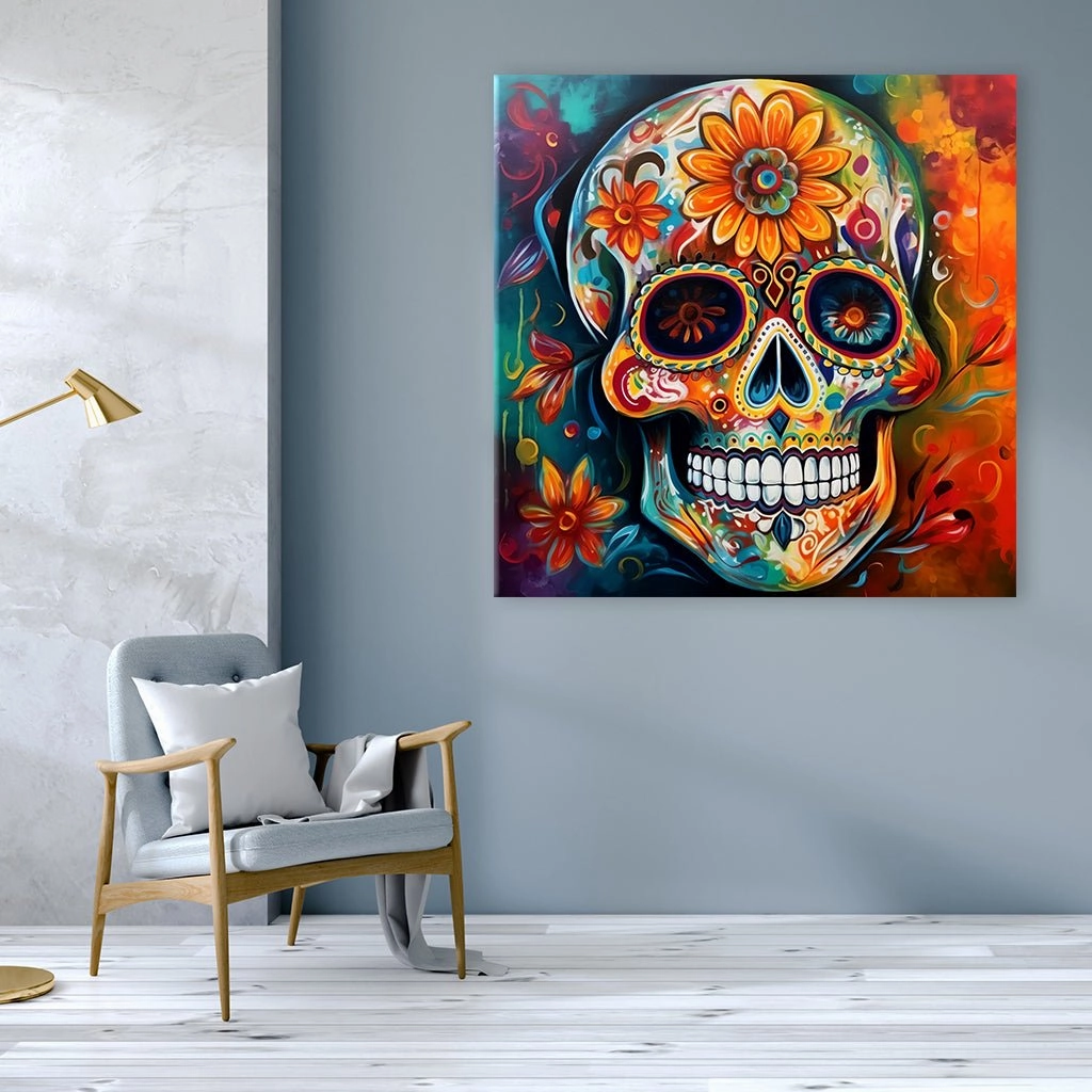 Flowers on Sugarskull by Natale Palazzo 