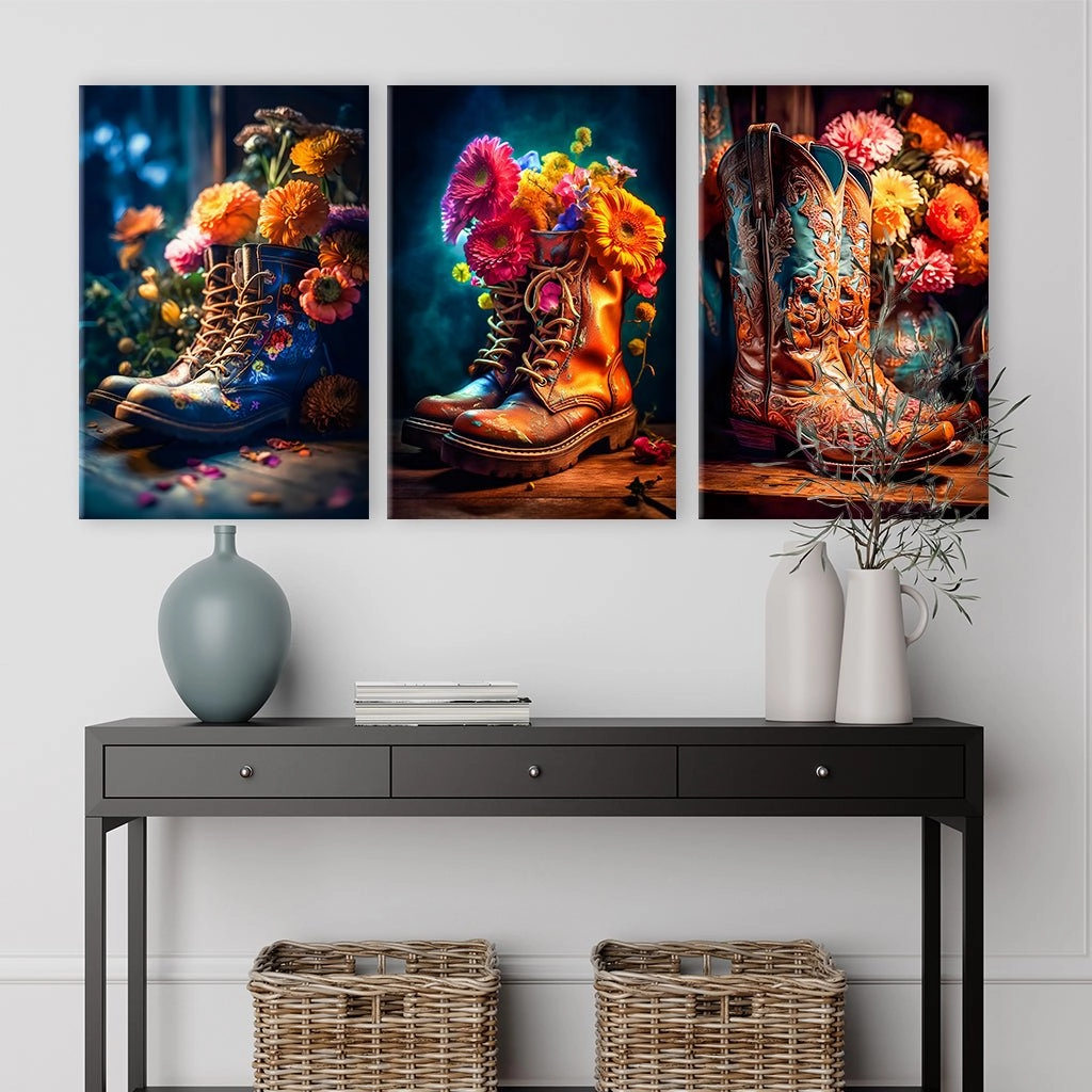 Flowery Boots - Triptych by Himmelmiez 