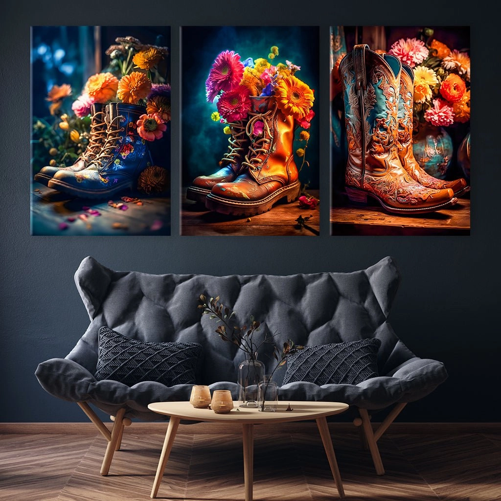 Flowery Boots - Triptych by Himmelmiez 