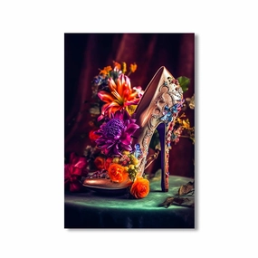 Flowery High Heels by Himmelmiez framed mural artwork