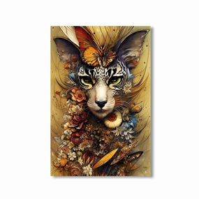 Flowery Wildcat by Artwerx framed mural artwork