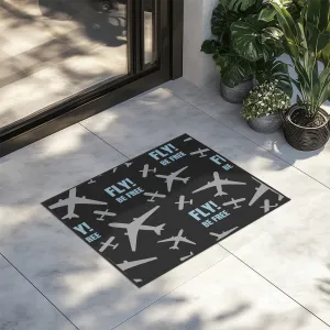 Fly Be Free Black Designed Door Mats door entrance rug
