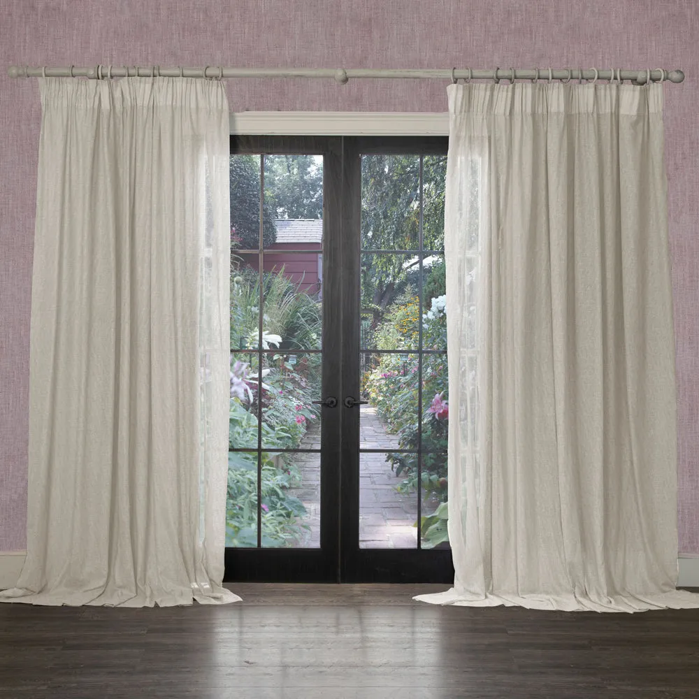 Focus Sheer Woven Pencil Pleat Curtains Frost