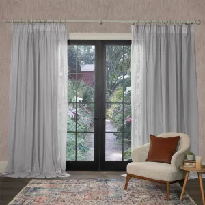 Focus Sheer Woven Pencil Pleat Curtains Zinc chic floor carpet  