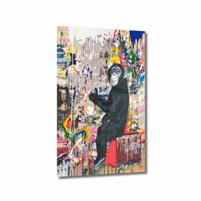 Follow Your Dreams by Banksy Silver on Acrylic framed mural artwork