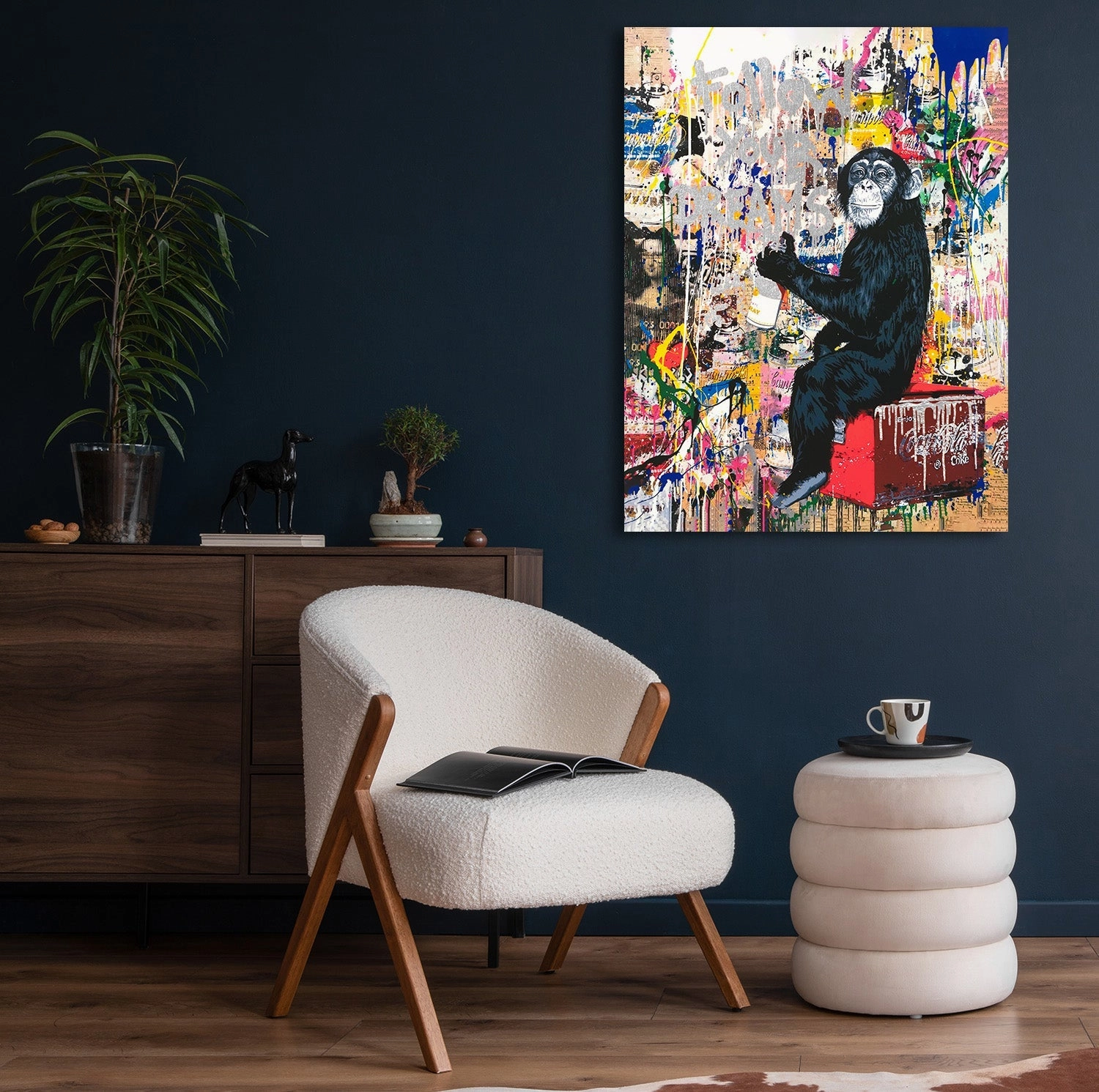 Follow Your Dreams by Banksy Silver on Acrylic