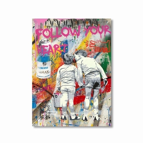 Follow your Heart by Banksy framed mural artwork