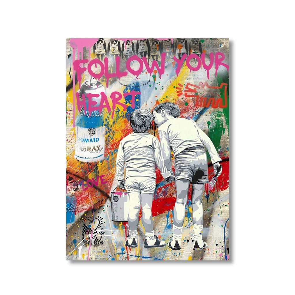 Follow your Heart by Banksy framed mural artwork