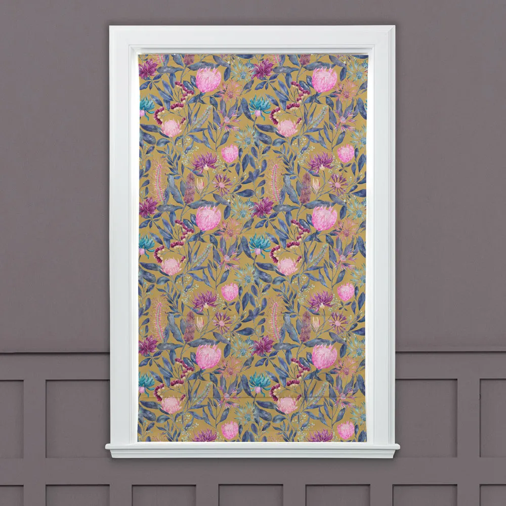 Fortazela Printed Cotton Made to Measure Roman Blinds Gold