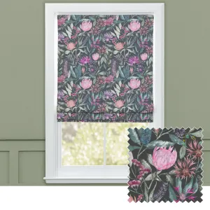 Fortazela Printed Cotton Made to Measure Roman Blinds Onyx chic floor carpet  