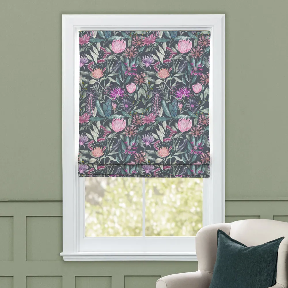 Fortazela Printed Cotton Made to Measure Roman Blinds Onyx