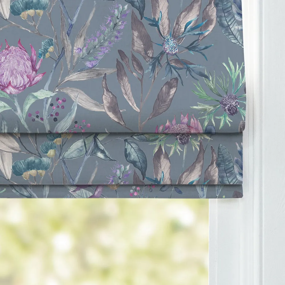 Fortazela Printed Cotton Made to Measure Roman Blinds Storm