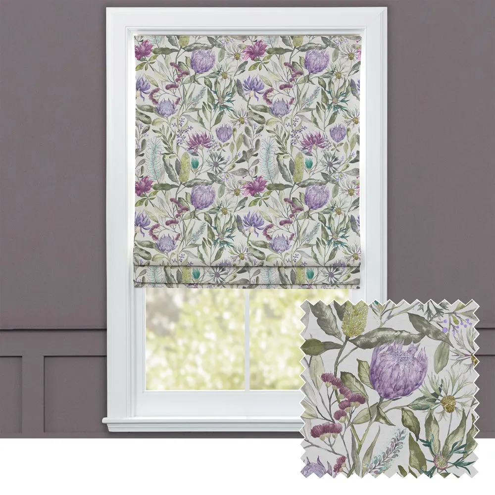 Fortazela Printed Cotton Made to Measure Roman Blinds Violet chic floor carpet  
