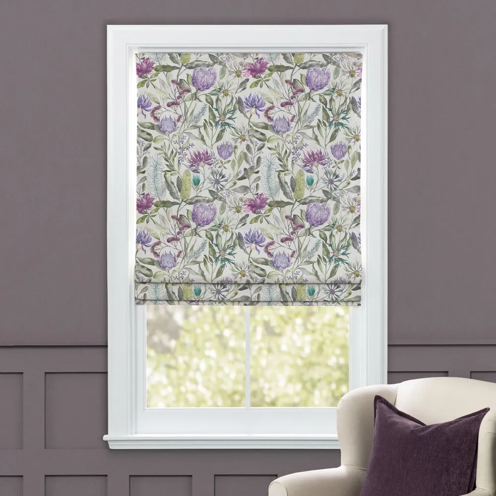 Fortazela Printed Cotton Made to Measure Roman Blinds Violet