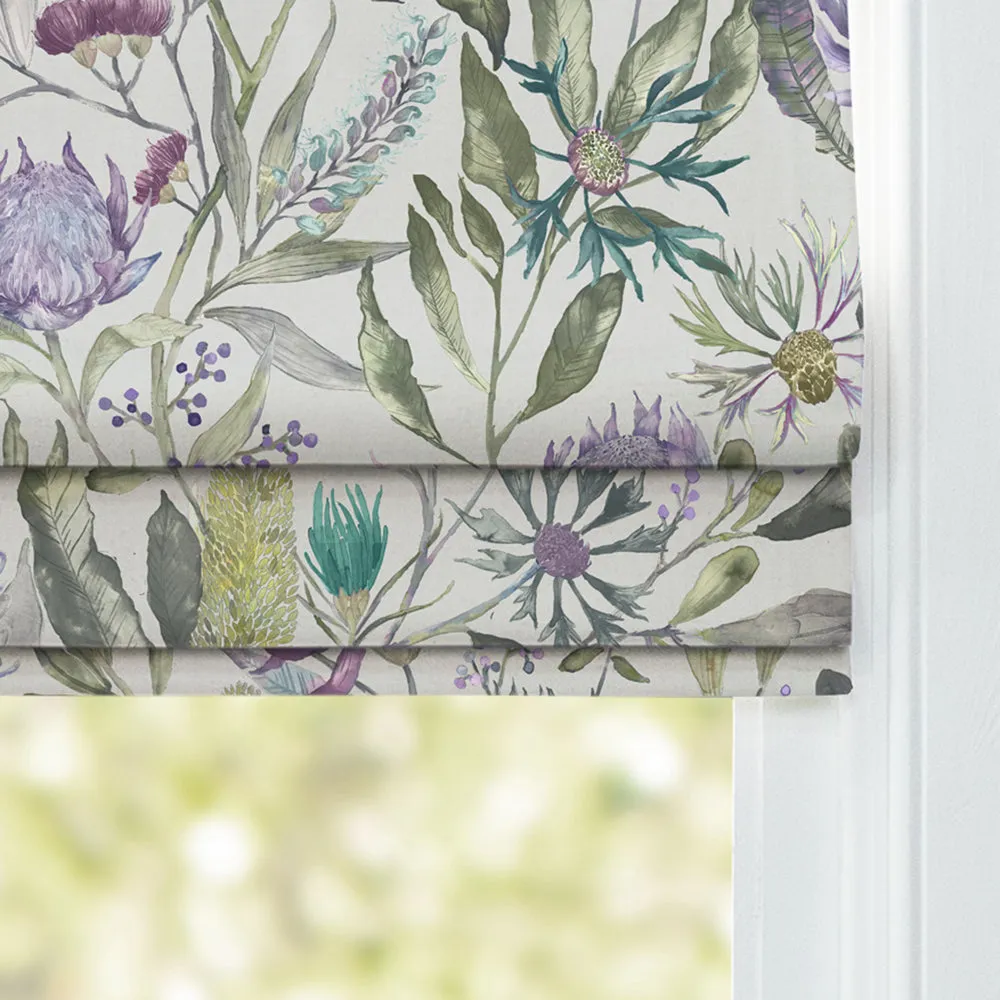 Fortazela Printed Cotton Made to Measure Roman Blinds Violet