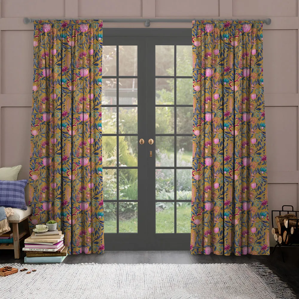 Fortazela Printed Made to Measure Curtains Gold