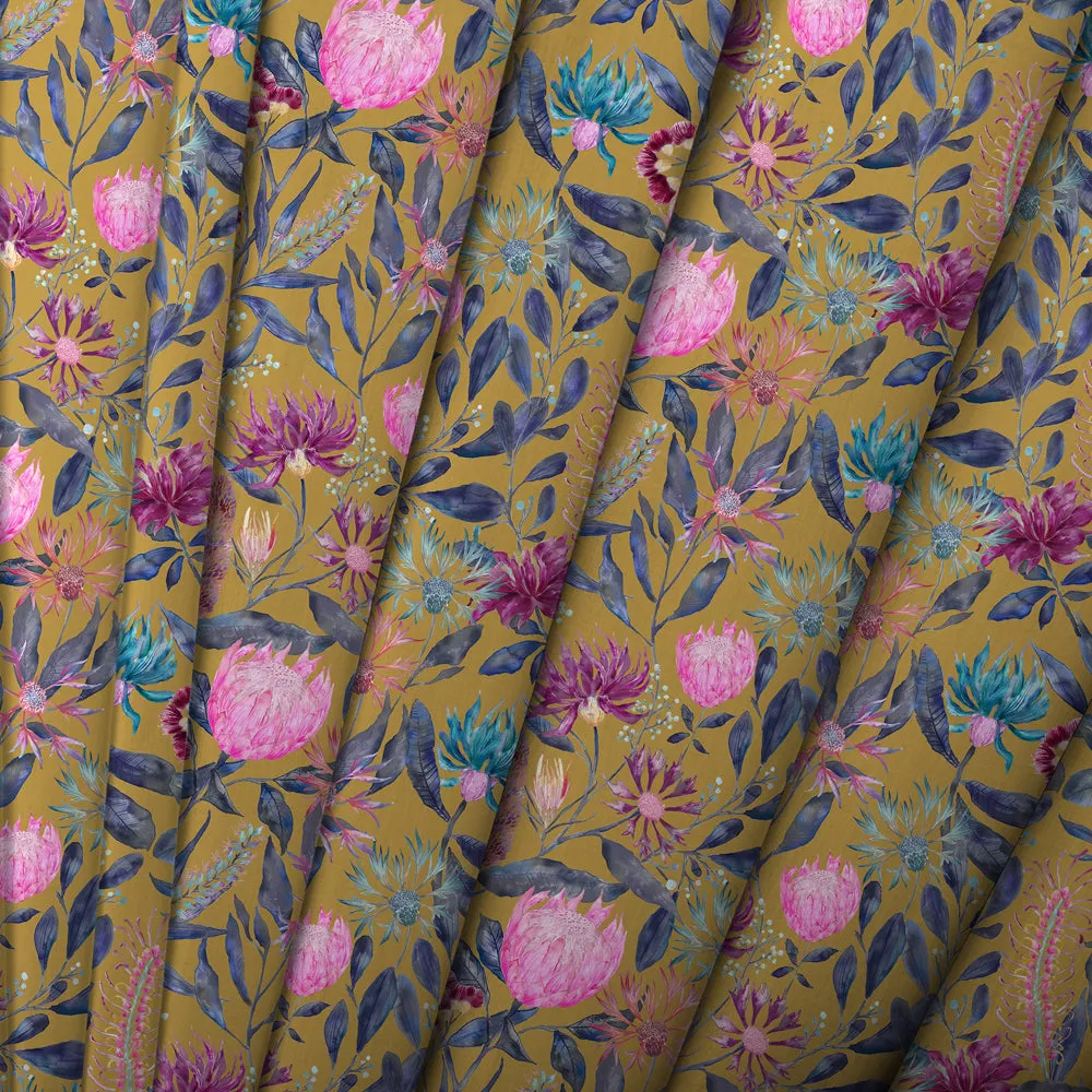 Fortazela Printed Made to Measure Curtains Gold