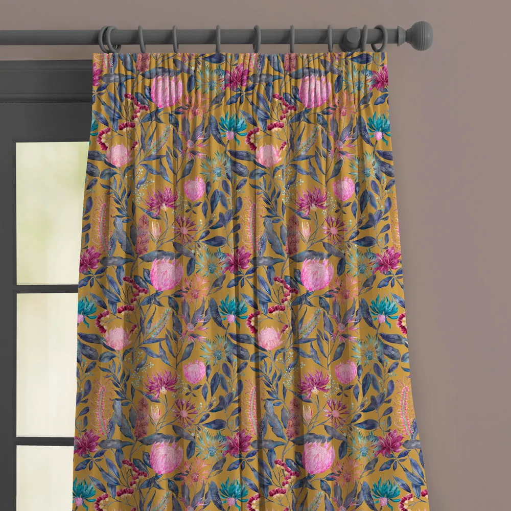 Fortazela Printed Made to Measure Curtains Gold