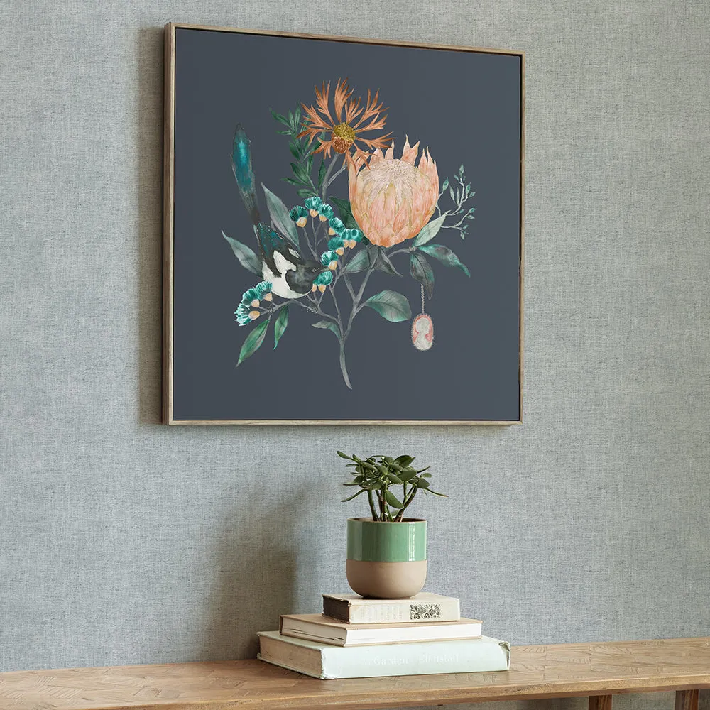 Fortazela Sapphire Framed Canvas Stone
